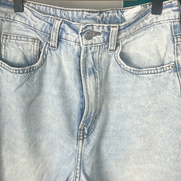 H&M & Denim 90’s straight bleached distressed jeans rigid - Picture 3 of 6